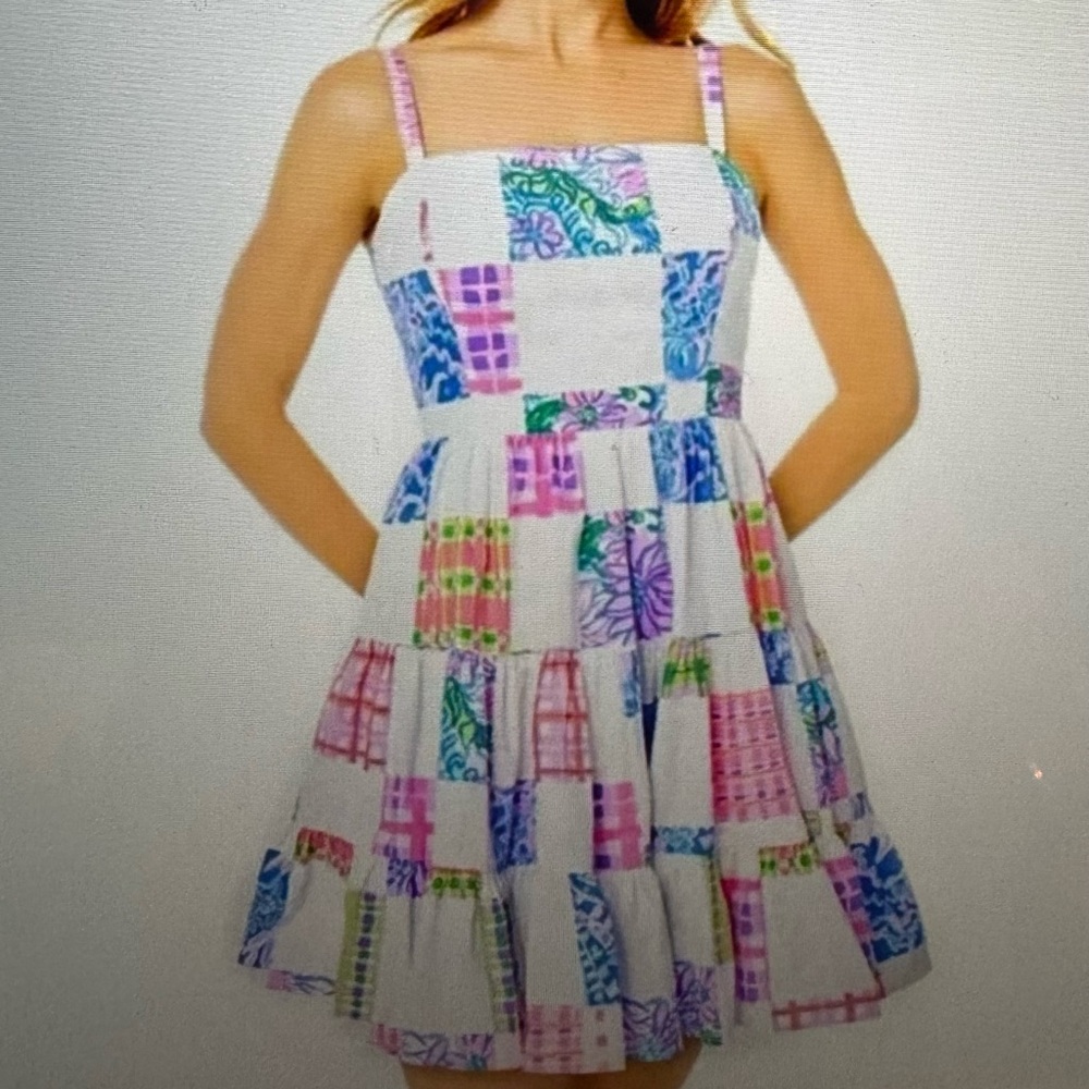 Lilly Pulitzer Alison Tiered Patchwork Mini Dress - Picture 2 of 7